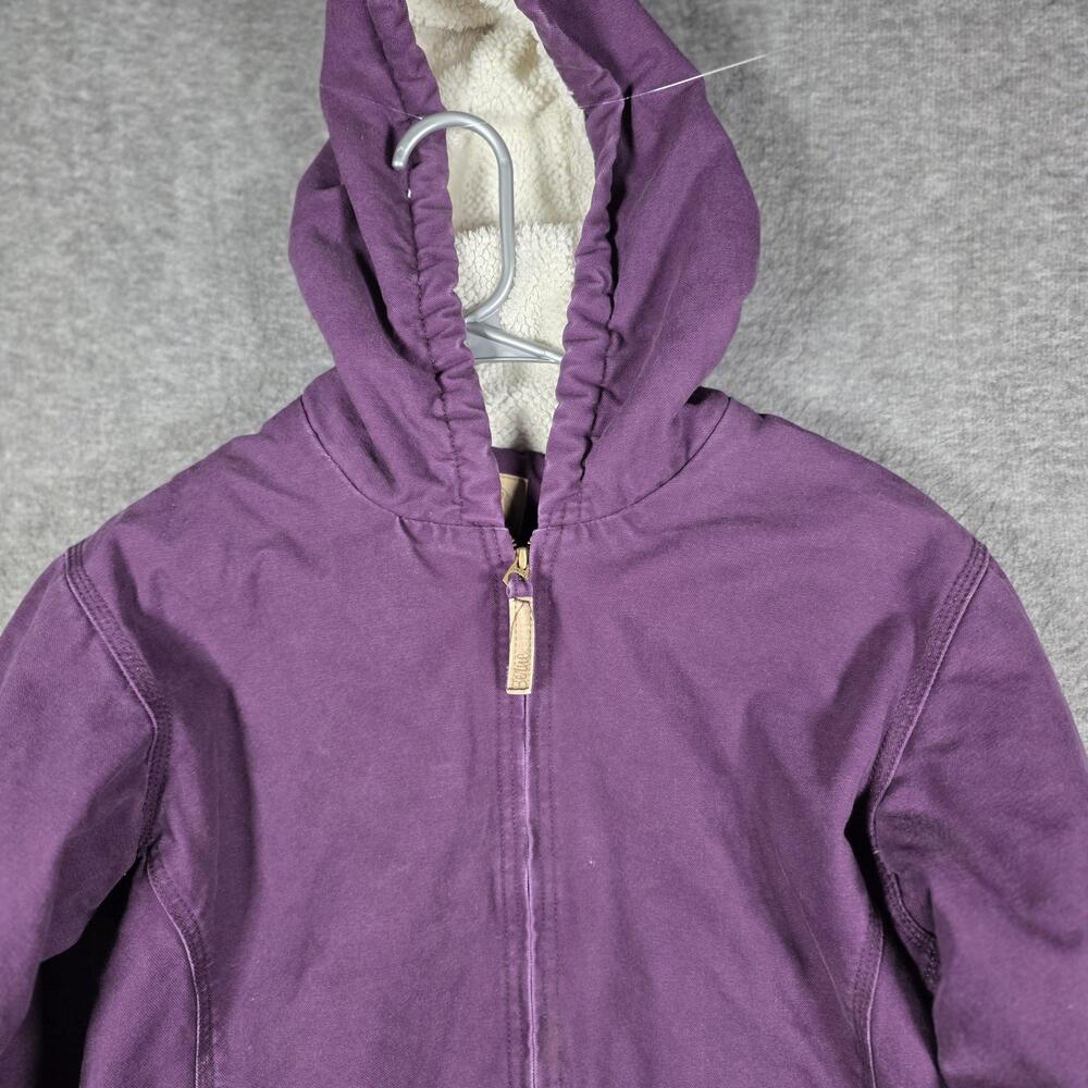Belle Jacket Girls 10-11 Purple Hooded Sherpa Lined Winter Insulated Full Zip